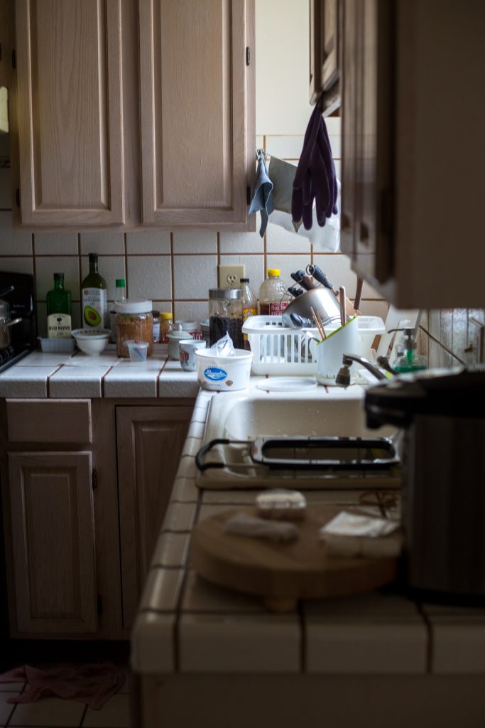 A messy kitchen 